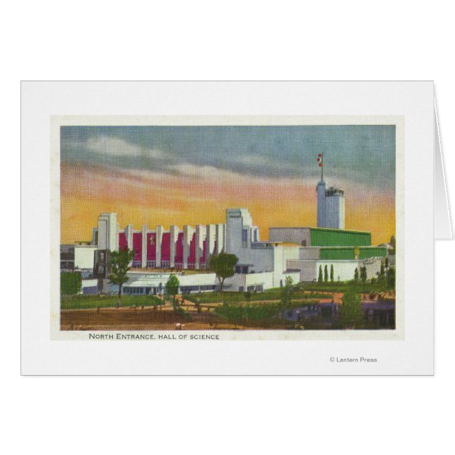 Vy över North Entrance, Hall of Science Hälsningskort (Framsidan Horizontal)