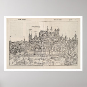Vy över Nürnberg från Nürnberg Chronicle (1458) Poster