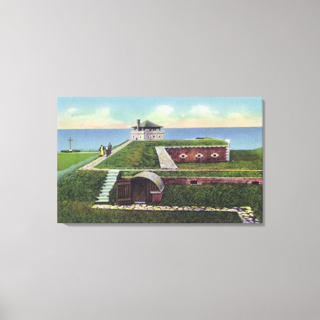 Vy över officerskvartal i gamla Franskens slott Canvastryck (Framsida)