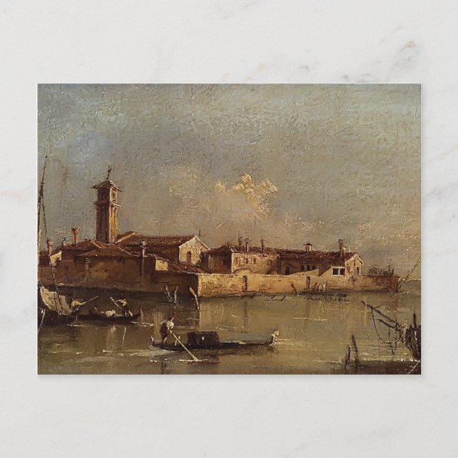 Vy över ön av Francesco Guardi Vykort (Framsida)