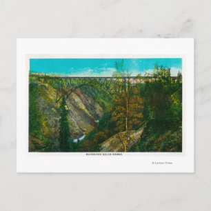 Vy över orkanbron i Gulch, Alaska Vykort