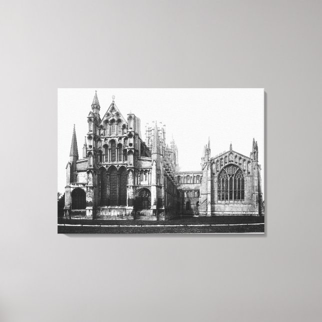 Vy över öster-fasaden och kör, c.1321-40 canvastryck (Framsida)