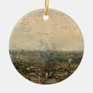 Vy över Paris från Montmartre av Vincent van Gogh Julgransprydnad Keramik