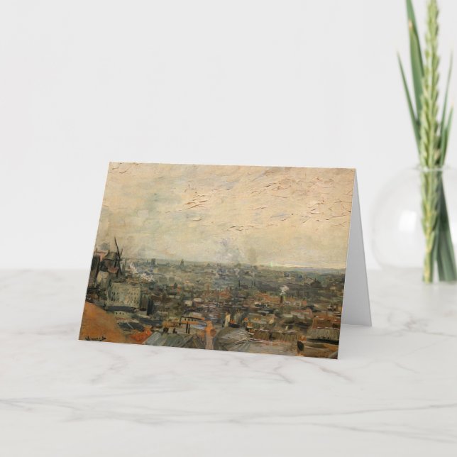 Vy över Paris från Montmartre av Vincent van Gogh Kort (Framsida)