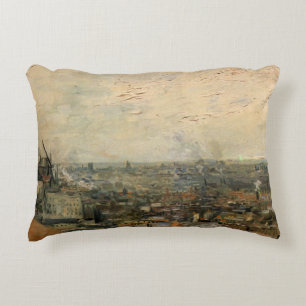 Vy över Paris från Montmartre av Vincent van Gogh Prydnadskudde