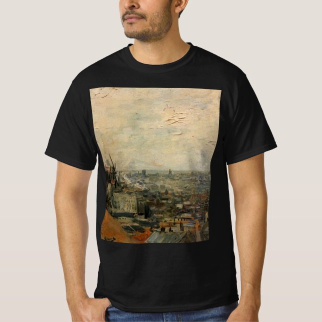 Vy över Paris från Montmartre av Vincent van Gogh T Shirt (Framsida)