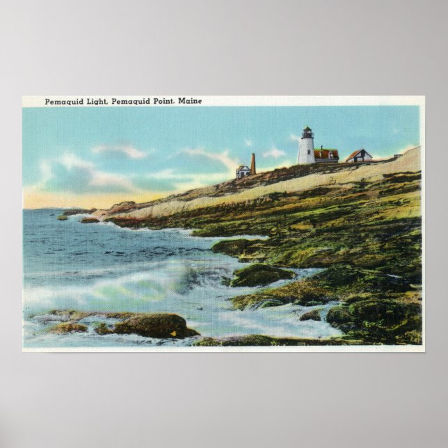 Vy över Pemaquid fyr Poster (Framsidan)