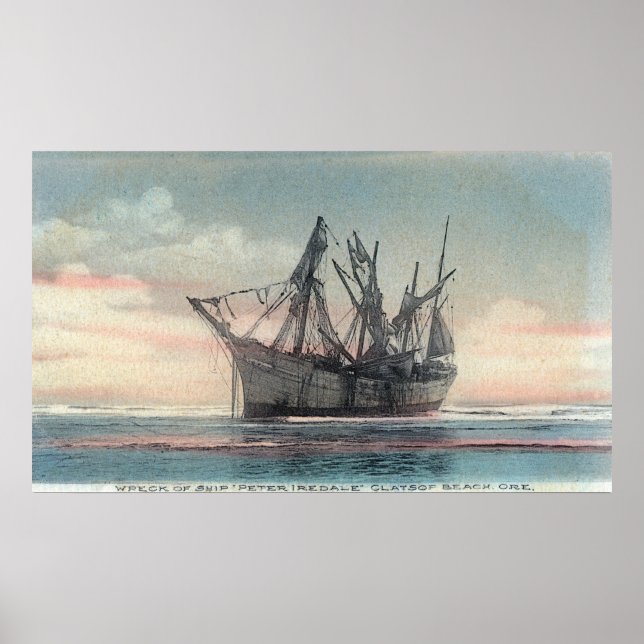 Vy över Peter Iredale-vraket Poster (Framsidan)