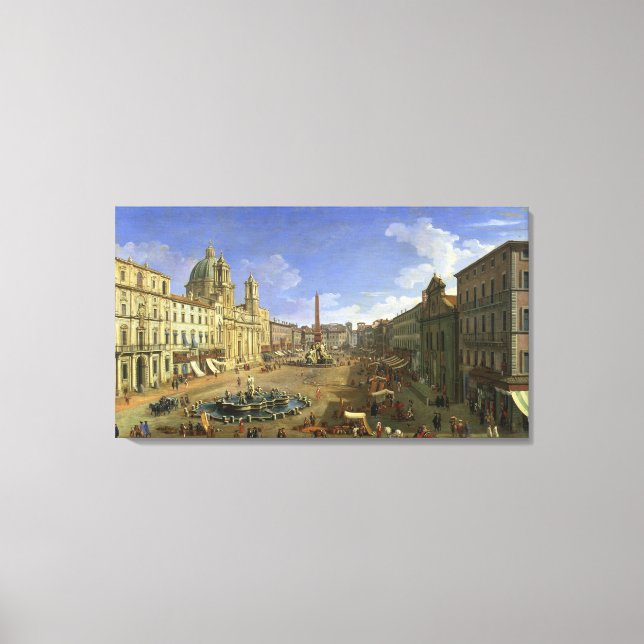 Vy över Piazza Navona, Rom Canvastryck (Framsida)
