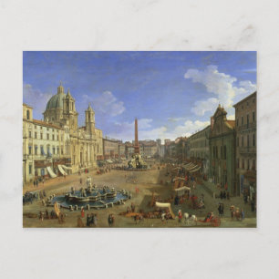 Vy över Piazza Navona, Rom Vykort