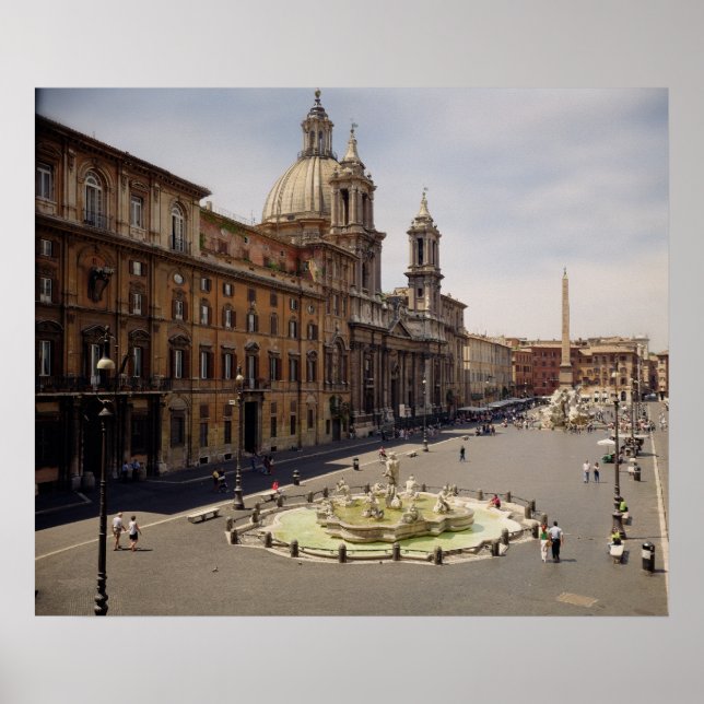 Vy över piazza poster (Framsidan)