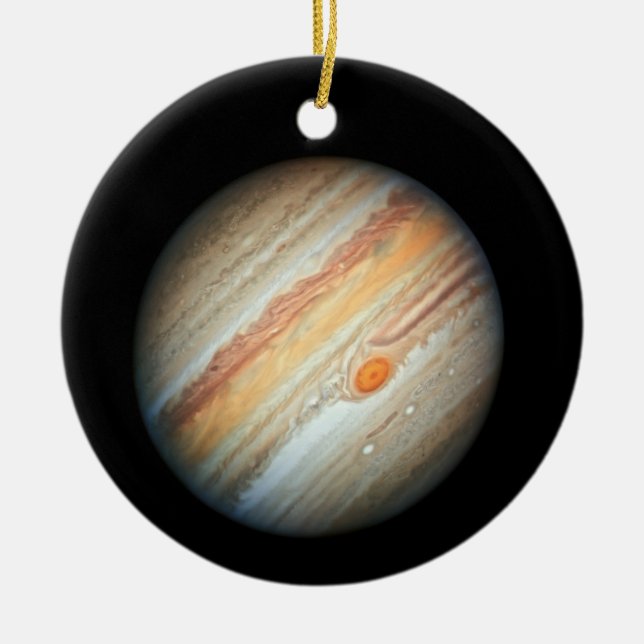 Vy över Planet Jupiter (Hubble Telescope) Julgransprydnad Keramik (Framsidan)