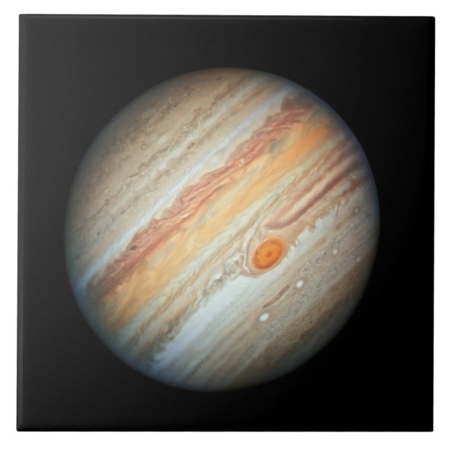 Vy över Planet Jupiter (Hubble Telescope) Kakelplatta (Framsidan)