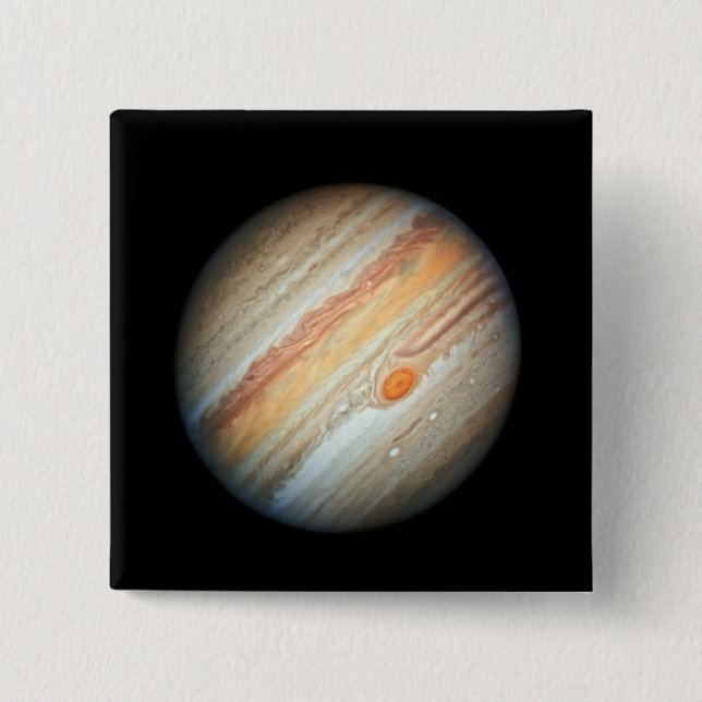Vy över Planet Jupiter (Hubble Telescope) Knapp (Framsida)