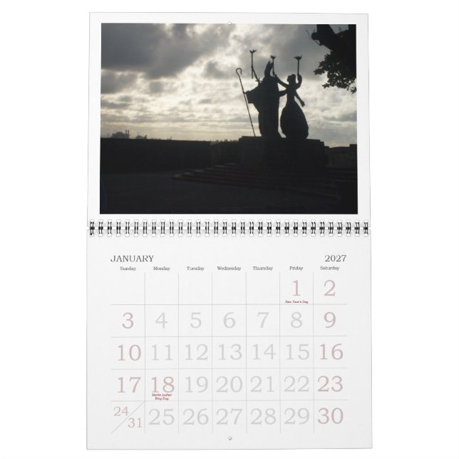 Vy över Puerto Rico Kalender (Jan 2027)