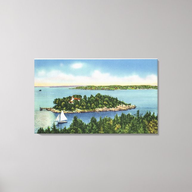 Vy över Pumkin Knob och Long Island Canvastryck (Framsida)