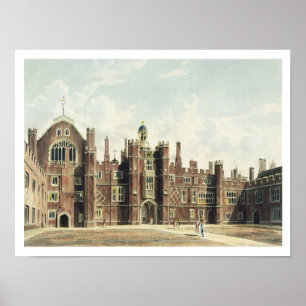 Vy över Quadrangle i Hampton Court Palace från Poster