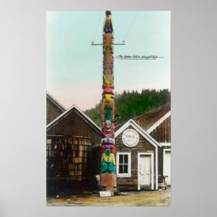Vy över Raven TotempoleWrangell, AK Poster