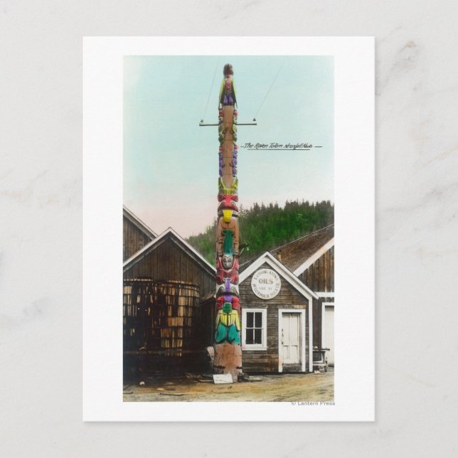 Vy över Raven TotempoleWrangell, AK Vykort (Framsida)