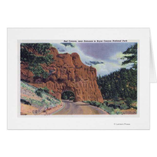 Vy över Red Canyon, nära Park Entrance Hälsningskort (Framsidan Horizontal)