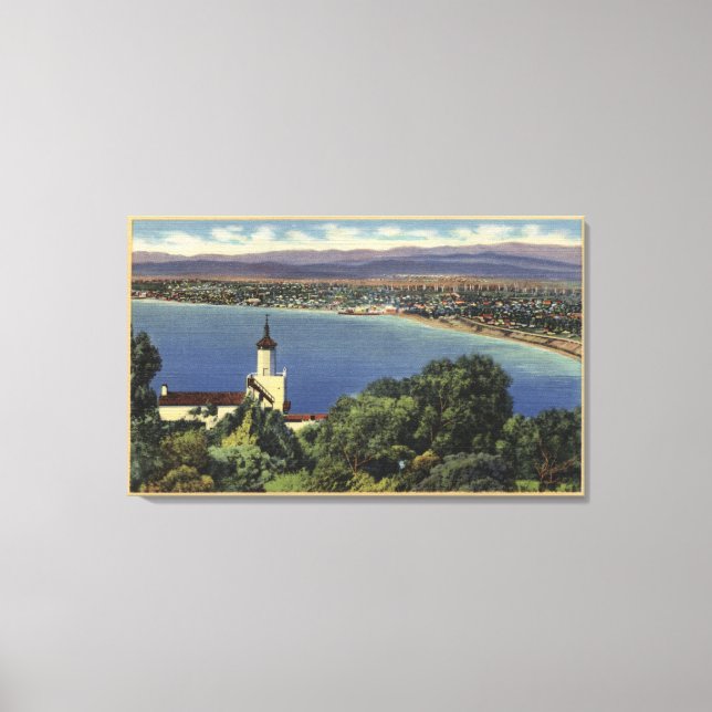 Vy över Redondo & Hermosa-stränder Canvastryck (Framsida)