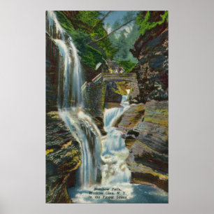 Vy över regnbåge och brygga poster
