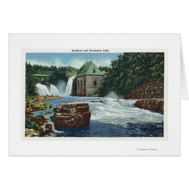 Vy över regnbåge och hästskon hälsningskort (Framsidan Horizontal)