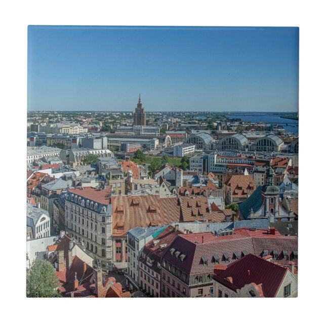 Vy över Riga-staden Kakelplatta (Framsidan)