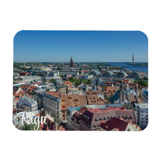 Vy över Riga-staden Magnet (Horisontell)