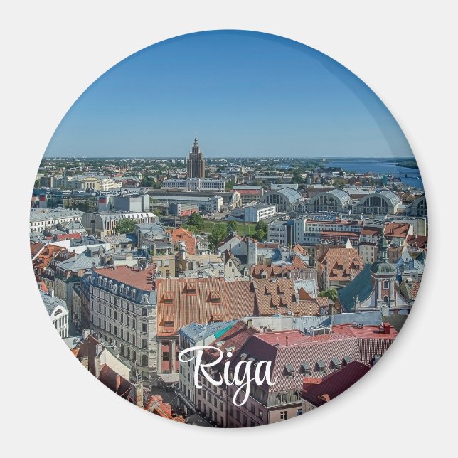 Vy över Riga-staden Magnet (Framsidan)