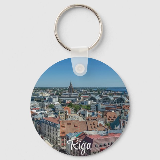 Vy över Riga-staden Nyckelring (Framsida)
