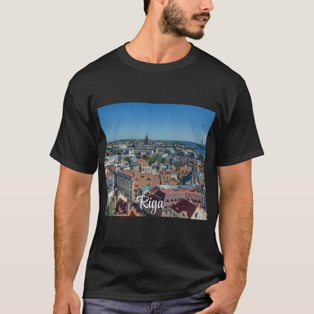 Vy över Riga-staden T Shirt (Framsida)