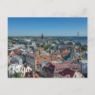 Vy över Riga-staden Vykort