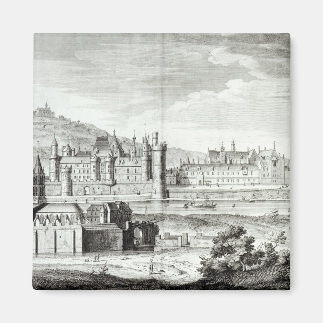 Vy över Saint-Germain-des-Pres-Abbey Magnet (Framsidan)