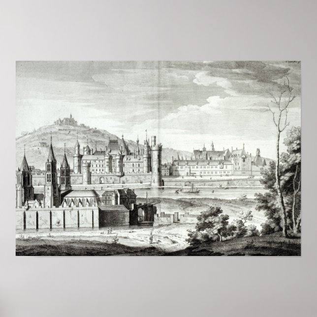 Vy över Saint-Germain-des-Pres-Abbey Poster (Framsidan)