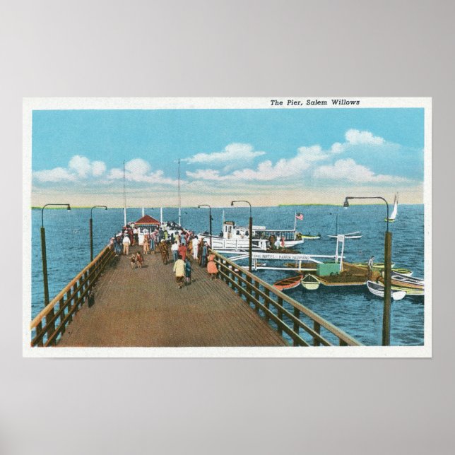 Vy över Salem Willows Pier Poster (Framsidan)