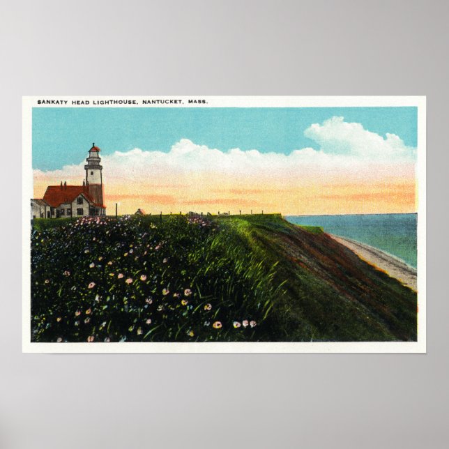 Vy över Sankaty Head Lighthouse Poster (Framsidan)
