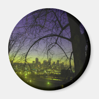 Vy över Seattle i gryningen Magnet