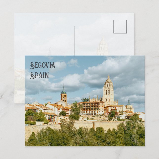 Vy över Segovia resebild Vykort (Fram/baksida)