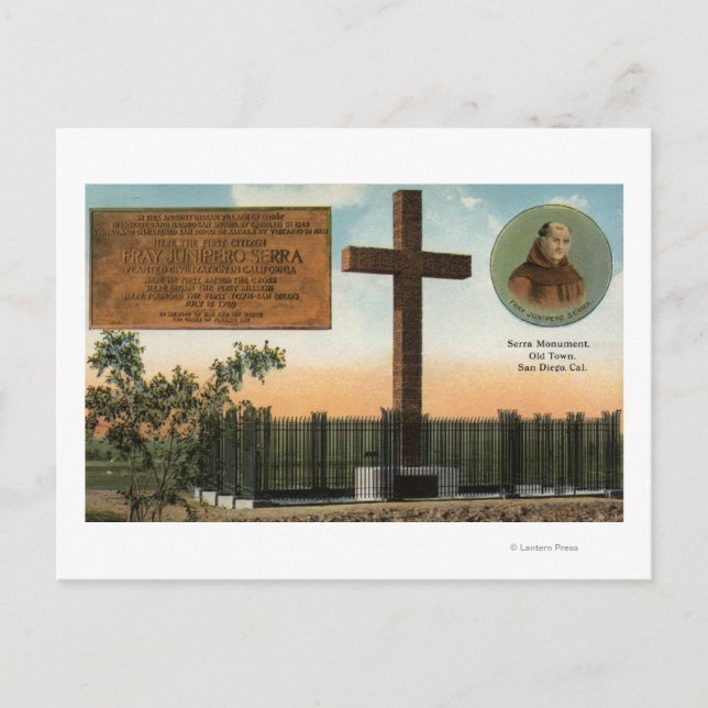 Vy över Serra Monument, gamle Town San Diego Vykort (Framsida)