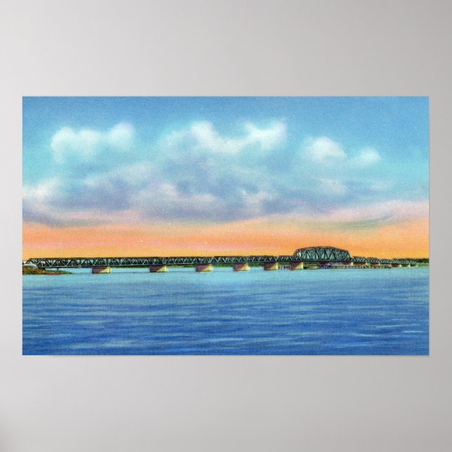 Vy över Sjö i New Bridge Poster (Framsidan)