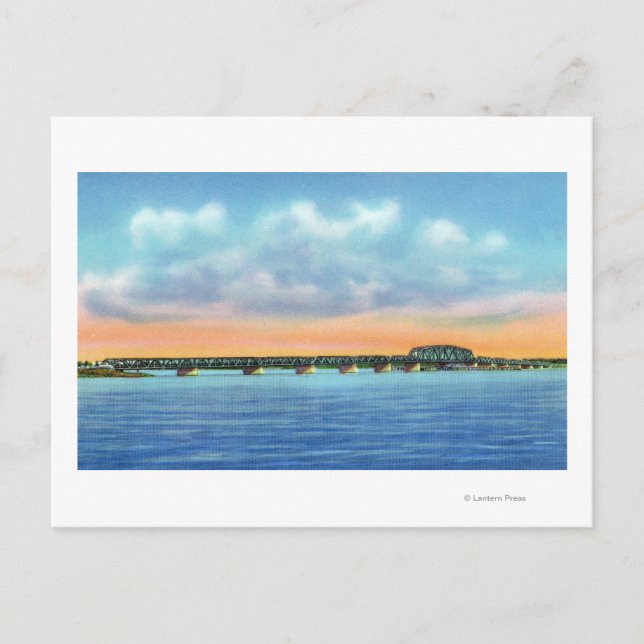 Vy över Sjö i New Bridge Vykort (Framsida)