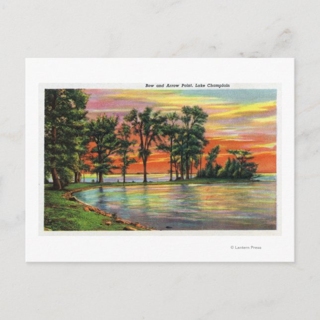 Vy över sjö- och pilpunkt vykort (Framsida)