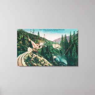 Vy över södra Stillahavsjärnvägslussen Tunne Canvastryck