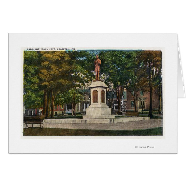 Vy över Soldaternas monument Hälsningskort (Framsidan Horizontal)