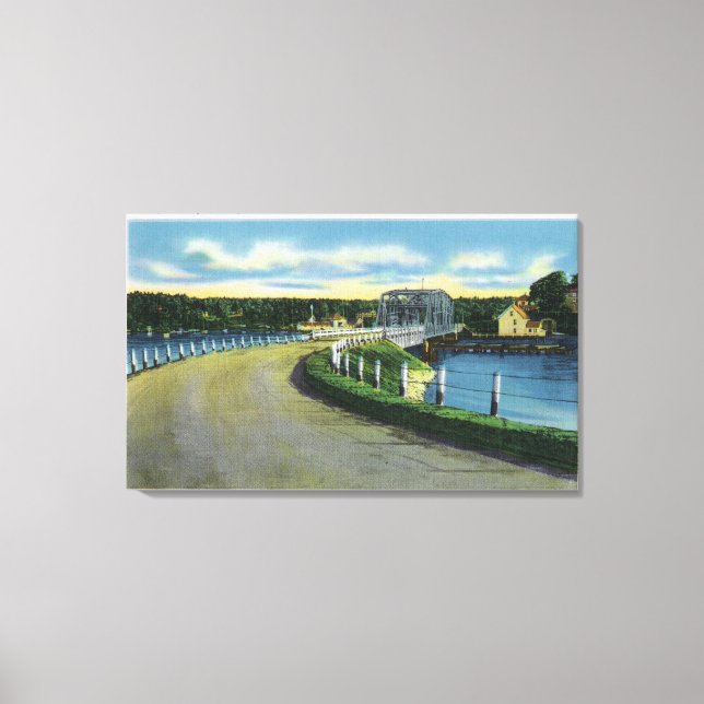 Vy över Southport Bridge Canvastryck (Framsida)