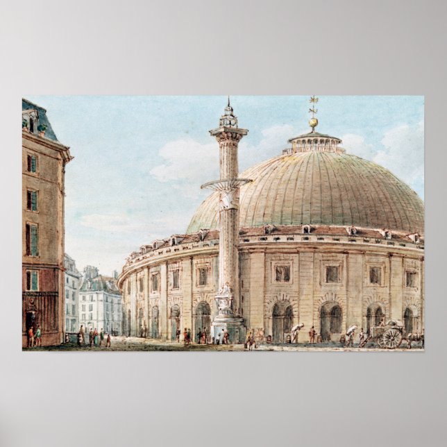 Vy över spannmålsmarknaden poster (Framsidan)