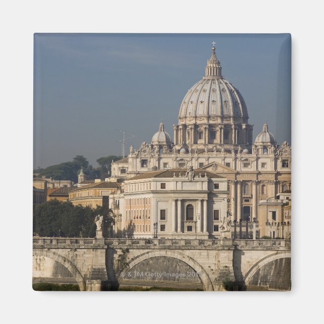 Vy över St Peter's med Ponte-assistenten Angelo Magnet (Framsidan)