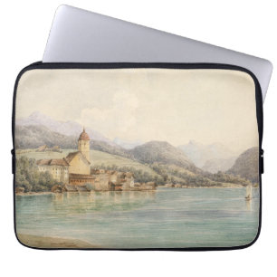 Vy över St. Wolfgang på Sjö Wolfgang Carl Lafite Laptop Fodral
