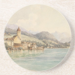 Vy över St. Wolfgang på Sjö Wolfgang Carl Lafite Underlägg